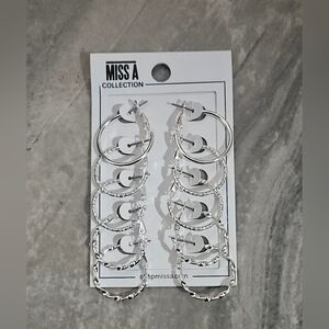 Silver Modern Muse Hoop Set BNIB